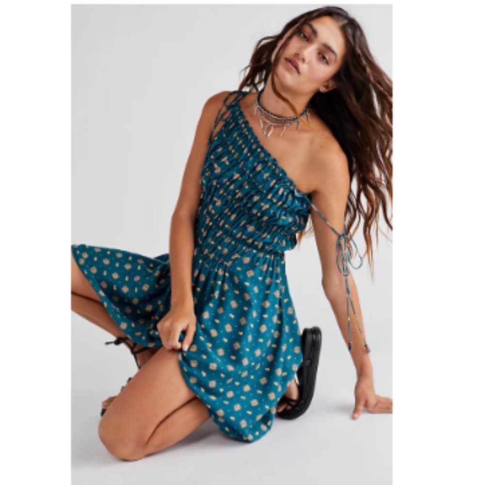 NWOT Free People Clementina Dress Emerald Combo XS